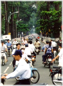 Bustling traffic of Ho Chi Minh City